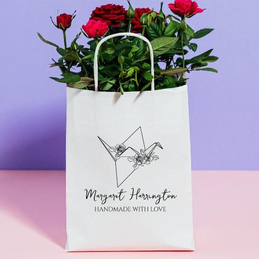 フローラ鳥折り紙カスタム愛で手作り ラバースタンプ