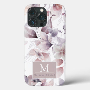 フローラ鳥紫と白の自然赤ちゃんシャワー iPhone 13 PROケース