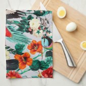 フローラ鳥類十四の二 キッチンタオル (四つ折り)