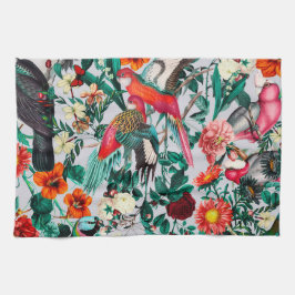 フローラ鳥類十四の二 キッチンタオル