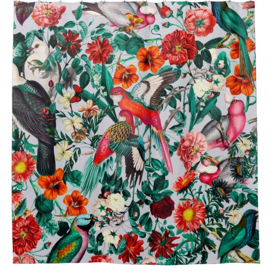 フローラ鳥類十四の二 シャワーカーテン (正面)