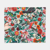 フローラ鳥類十四の二 フリースブランケット (正面(横))