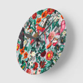 フローラ鳥類十四の二 ラウンド壁時計 (傾斜)