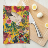フローラ鳥類第十八号 キッチンタオル (四つ折り)