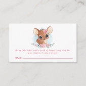 フローラ鹿かわいいウッドランドおむつラッフル エンクロージャーカード (正面)