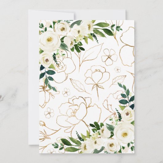 フローラ鹿の誕生日パーティーの招待 招待状 (裏面)