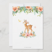 フローラ鹿の赤ちゃんシャワーウッドランドアニマルズベビーガール 招待状 (裏面)