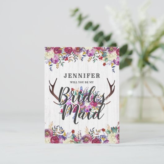 フローラ鹿の〔雄ジカの〕枝角は私の花嫁になる 招待状 (スタンド正面)