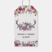 フローラ鹿アントラーブーケ結婚の感謝 ギフトタグ (裏面)