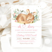 フローラ鹿オーディアガールベビーシャワー 招待状