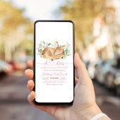 フローラ鹿オーディアガールベビーシャワー 招待状