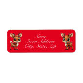 フローラ鹿、フローラ子鹿、雌鹿、トナカイ🦌🎄赤 ラベル (正面)