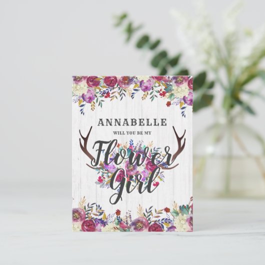 フローラ鹿〔雄ジカの〕枝角は私の花の女の子になる 招待状 (スタンド正面)