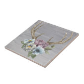 フローラ鹿〔雄ジカの〕枝角 タイル (側面)