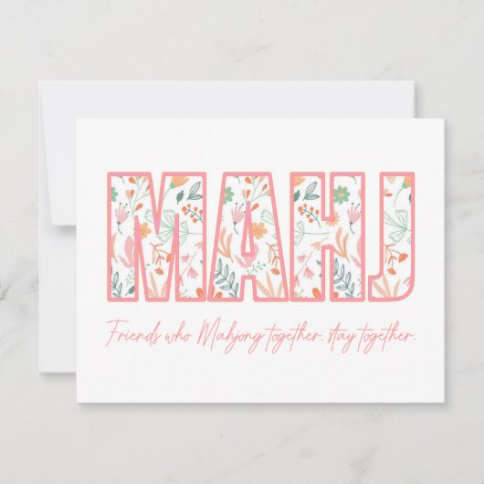 フローラ麻雀の友情ノートカード ノートカード (正面)