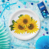 フローラ黄ひまわり結婚- s / パーティー花 ペーパープレート (パーティー)