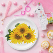 フローラ黄ひまわり結婚- s / パーティー花 ペーパープレート (パーティー)