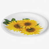 フローラ黄ひまわり結婚- s / パーティー花 ペーパープレート (アングル)