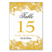 フローラ黄パーソナライズされた表番号 テーブルナンバー (正面)
