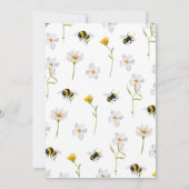 フローラ黄男女兼用蜜蜂ベビーシャワー 招待状 (裏面)