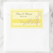 フローラ黄結婚印 長方形シール (バッグ)