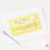 フローラ黄結婚印 長方形シール (封筒)
