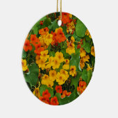 フローラ黄色とオレンジ色のナスタティウムフォト セラミックオーナメント (右)