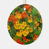 フローラ黄色とオレンジ色のナスタティウムフォト セラミックオーナメント (左)