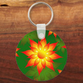 フローラ黄色の花と緑の背景–57557 キーホルダー (裏面)