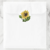 フローラ黄色ひまわりヴィンテージ結婚花 ラウンドシール (バッグ)