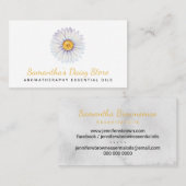 フローラ黄色デイジー水彩アロマセラピー 名刺 (正面/裏面)