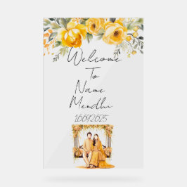 フローラ黄色メンディ徴候 アクリルサイン