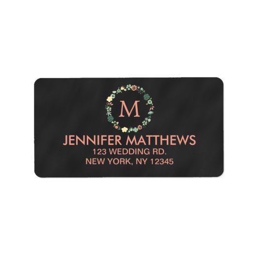 フローラ黒板モノグラム ラベル (正面)