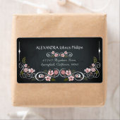 フローラ黒板ヴィンテージはっきりした住所 シール (インサイチュ)