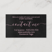 フローラ黒板浴体スパ石鹸スキンケア 名刺 (裏面)