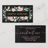 フローラ黒板浴体スパ石鹸スキンケア 名刺 (正面/裏面)