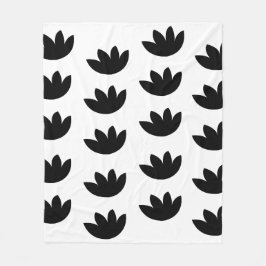 フローラ黒花フローラ フリースブランケット