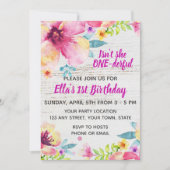 フローラ1歳の誕生日招待状 招待状 (正面)