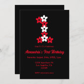 フローラ1歳 招待状 (正面/裏面)