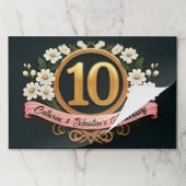 フローラ10周年記念金ゴールド番号紙ランチョンマット ペーパーパッド (折り畳み)