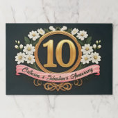 フローラ10周年記念金ゴールド番号紙ランチョンマット ペーパーパッド (正面)