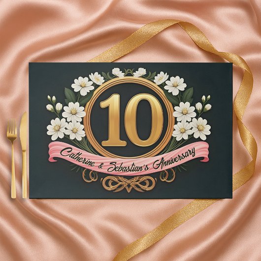 フローラ10周年記念金ゴールド番号紙ランチョンマット ペーパーパッド