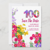 フローラ100年の花100th誕生日パーティー セーブザデート (正面)
