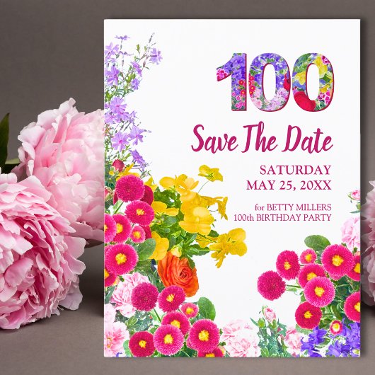 フローラ100年の花100th誕生日パーティー セーブザデート