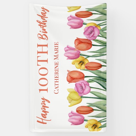 フローラ100誕生日 横断幕 (縦)