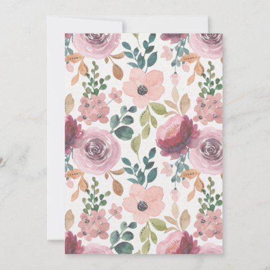 フローラ10th誕生日招待状シックな水色 招待状 (裏面)