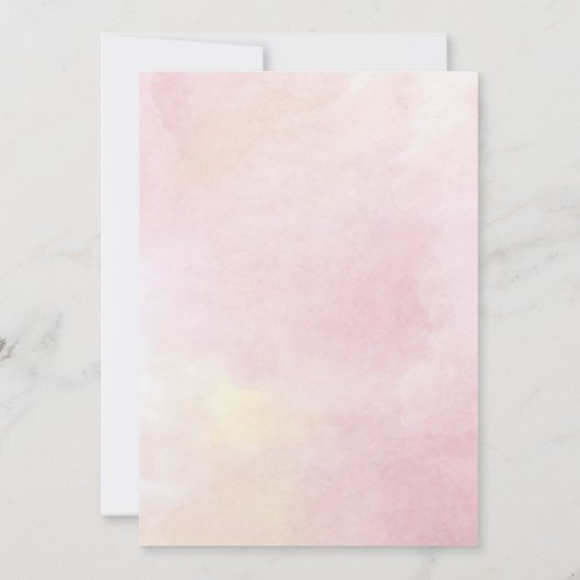 フローラ15誕生日ピンクの葉キンセアニェラ 招待状 (裏面)