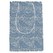 フローラ19世紀の青い背景（白） ミディアムペーパーバッグ (正面)