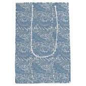 フローラ19世紀の青い背景（白） ミディアムペーパーバッグ (裏面)