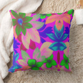 フローラ1i3熱帯プリント（明るい色） クッション (ブランケット)